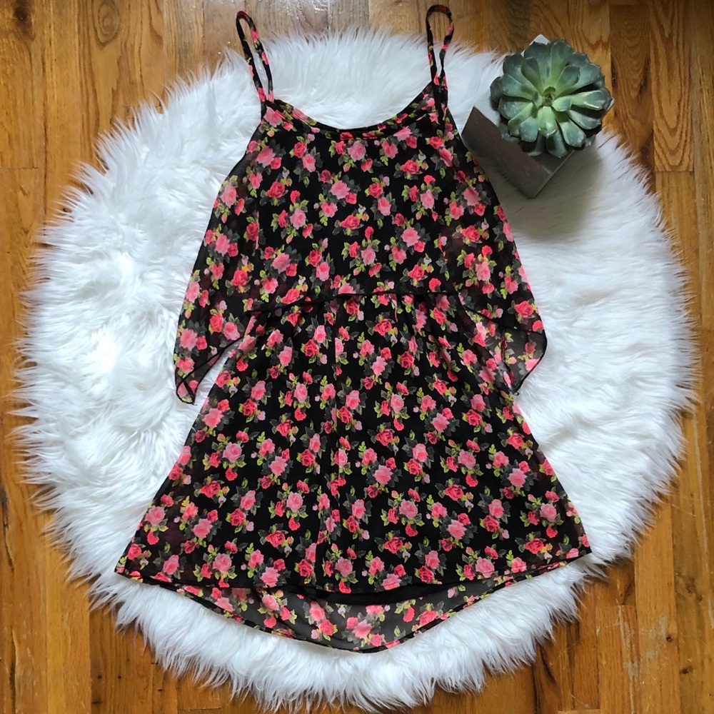 Floral Open Back Tank Dress